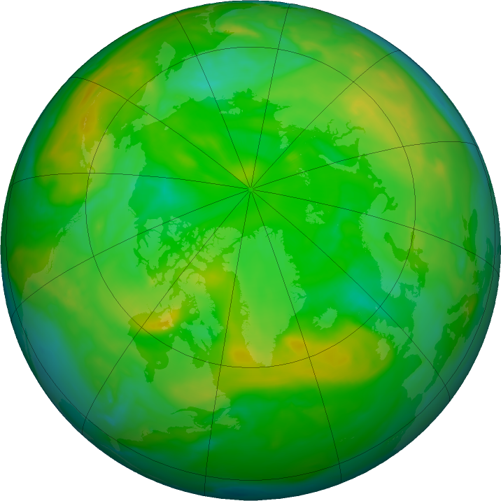 Arctic ozone map for 25 June 2023